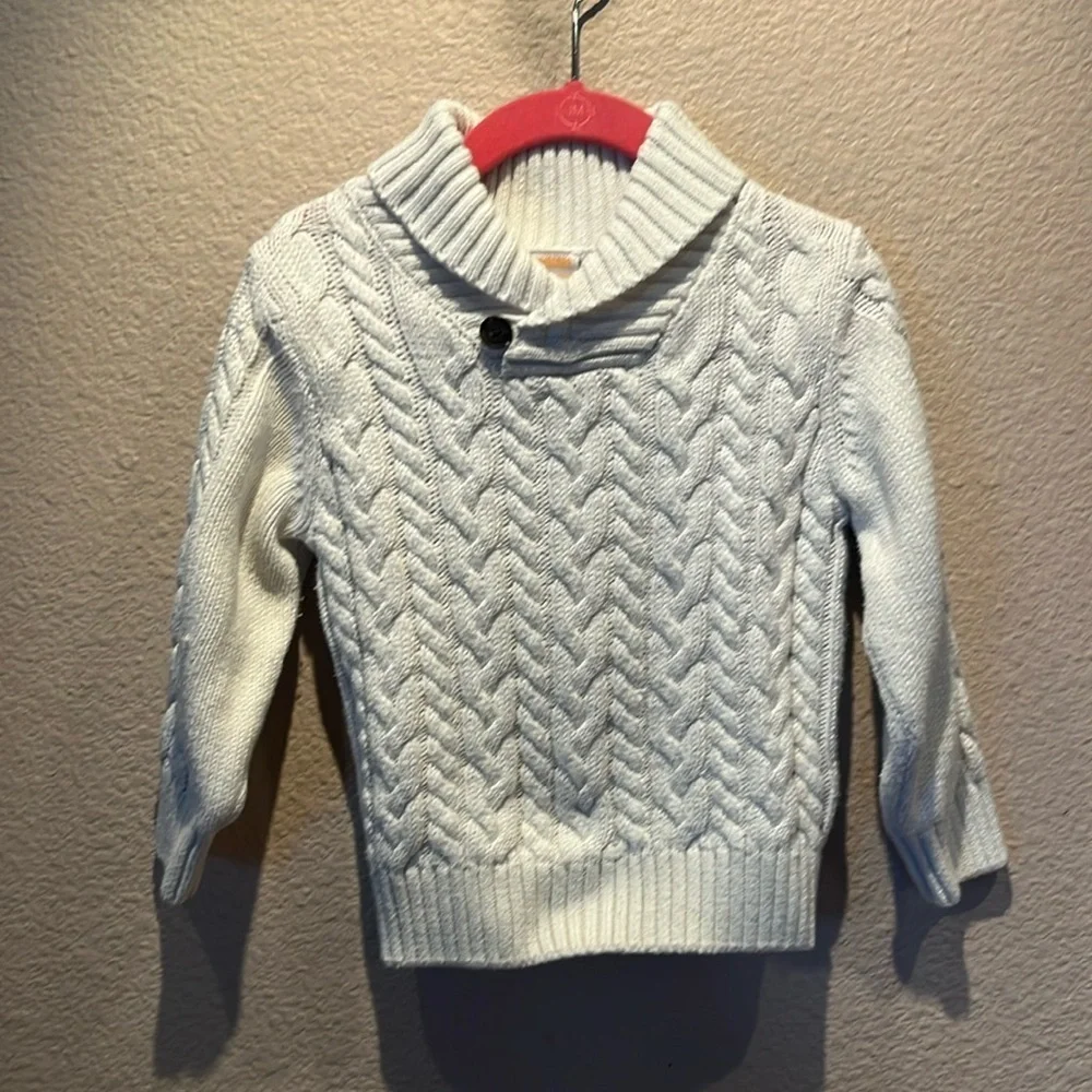 Gymboree Boy’s Fisherman’s Sweater Off White Size 18-24 months